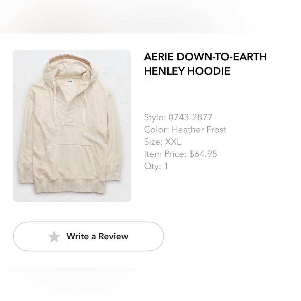 Aerie Henley Hoodie XXL